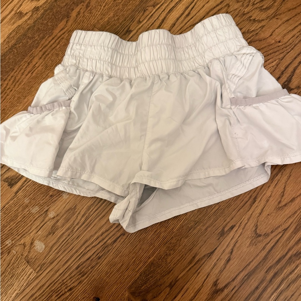 FP Movement by Free People Cream Ruffle Skorts